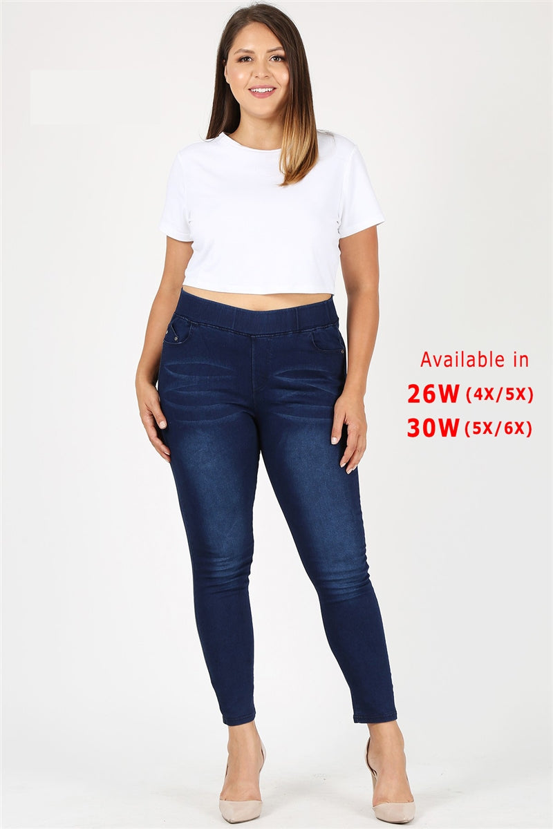 Extended plus size 4X 5X Distressed Denim Jeggings Shop Cancelled Goods