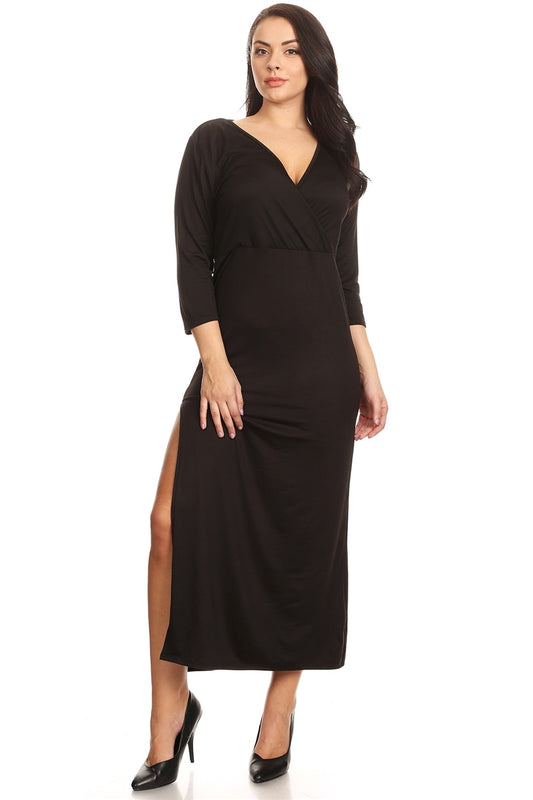 Women's PLUS SIZE SIDE-SLIT MIDI DRESS - Shop Cancelled Goods