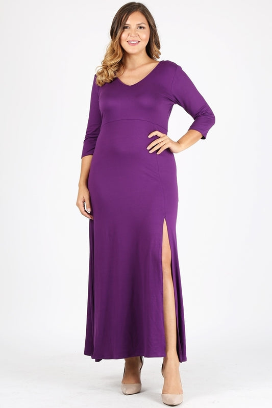 Women PLUS SIZE V-Neck Maxi Dress - Shop Cancelled Goods