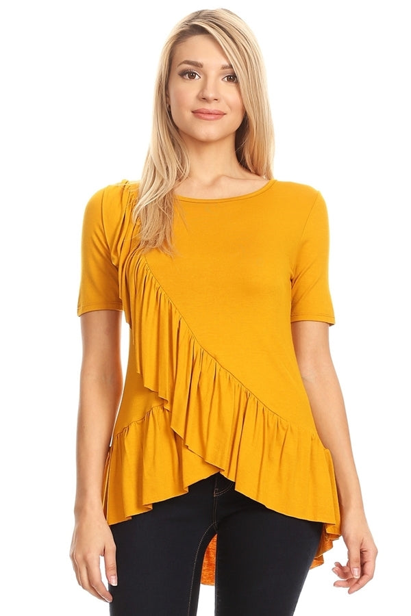 OVERLAPPING RUFFLED TOP - Shop Cancelled Goods