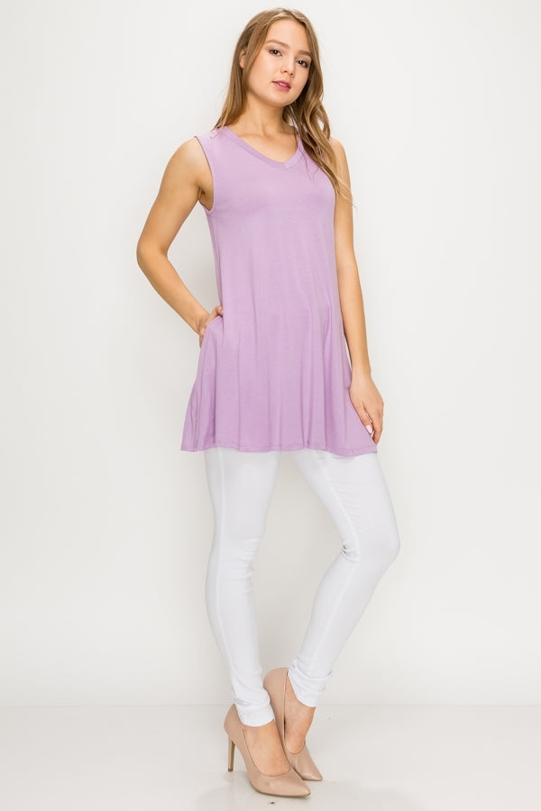 Women's Sleeveless Long Tunic with Side Pockets - Shop Cancelled Goods