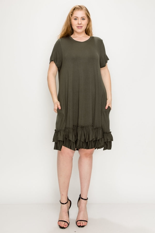 Women's Plus Size Ruffle-trim Georgette swing dress - Shop Cancelled Goods