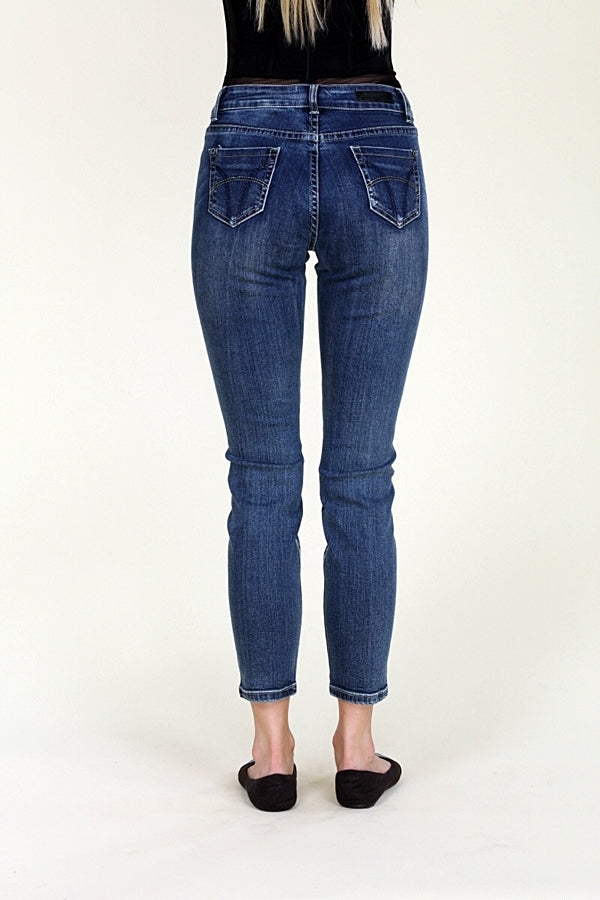 American Blue -Distressed cropped Cotton denim Jeans - Shop Cancelled Goods