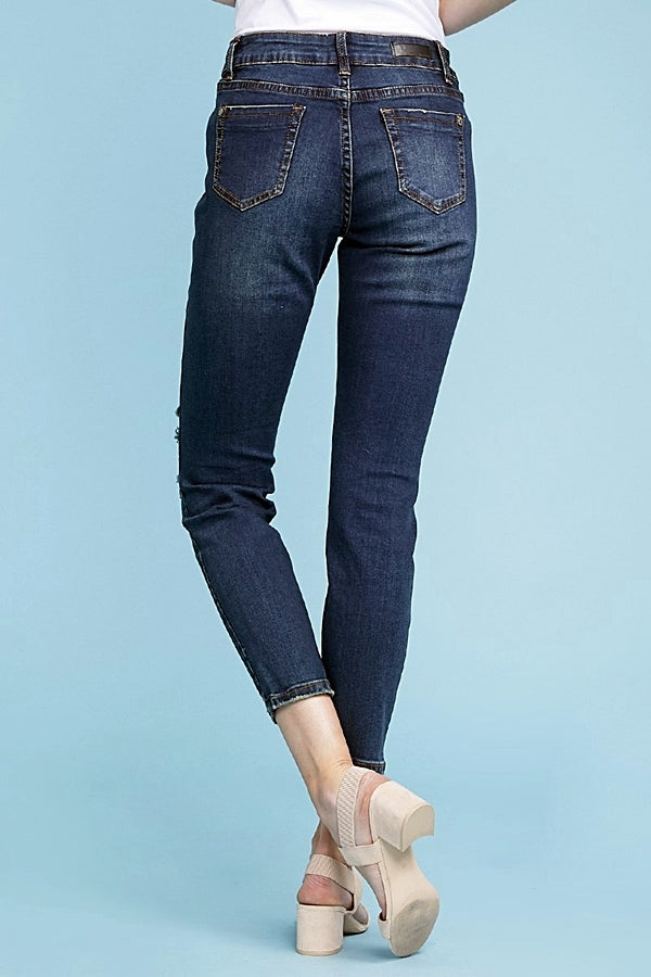 American Blue -Distressed cropped Cotton denim Jeans - Shop Cancelled Goods