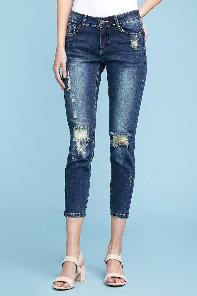 American Blue -Distressed Cotton women Jeans - Shop Cancelled Goods