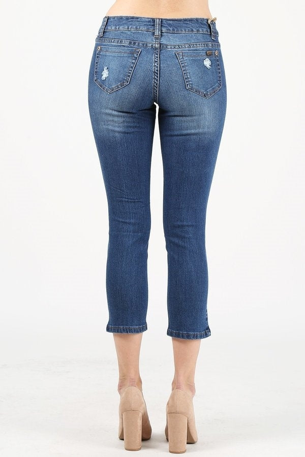 American Blue - Distressed low rise Cropped Denim Jeans - Shop Cancelled Goods