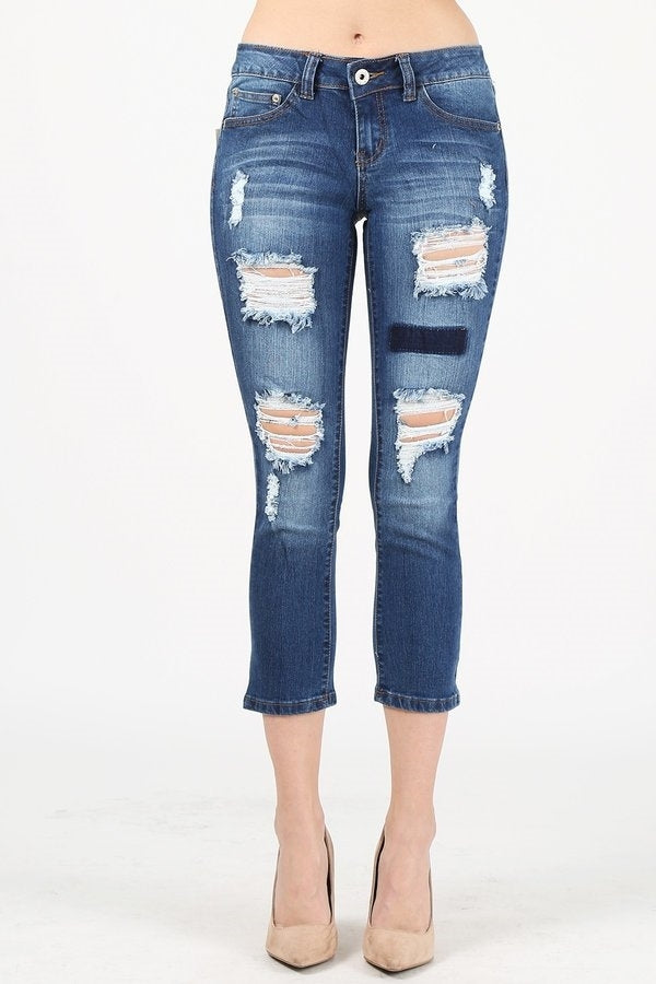 American Blue - Distressed low rise Cropped Denim Jeans - Shop Cancelled Goods