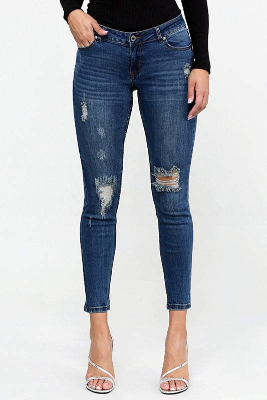 Premium Distressed Cotton cropped denim Jeans - Shop Cancelled Goods