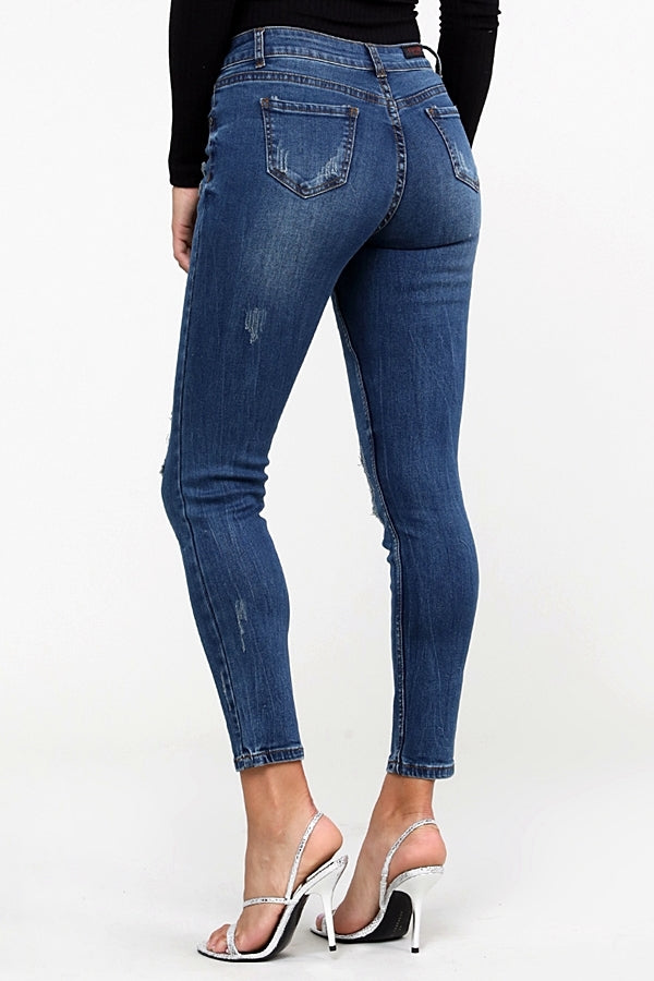 Premium Distressed Cotton cropped denim Jeans - Shop Cancelled Goods