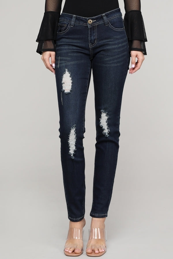 Premium Distressed dark Denim Jeans - Shop Cancelled Goods