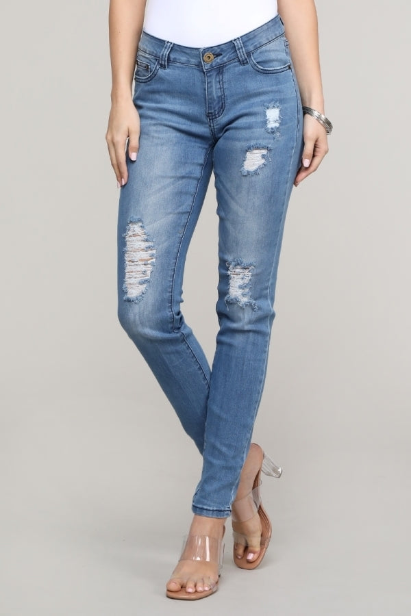 Juniors light blue Premium Distressed Denim Jeans - Shop Cancelled Goods