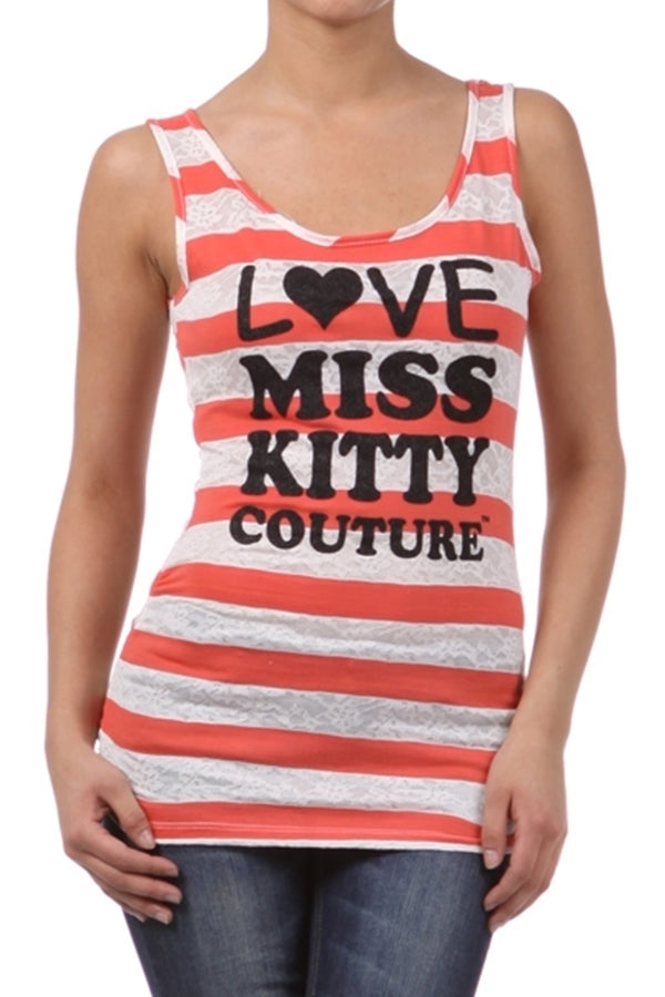 Juniors printed tank top by Miss Kitty couture - Shop Cancelled Goods