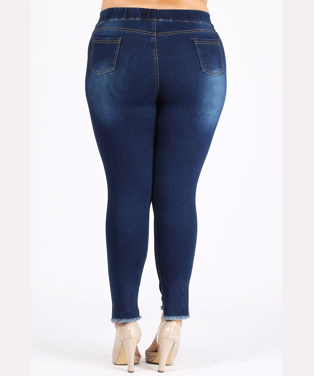 Extended plus size 4X-5X Distressed Denim Jeggings - Shop Cancelled Goods