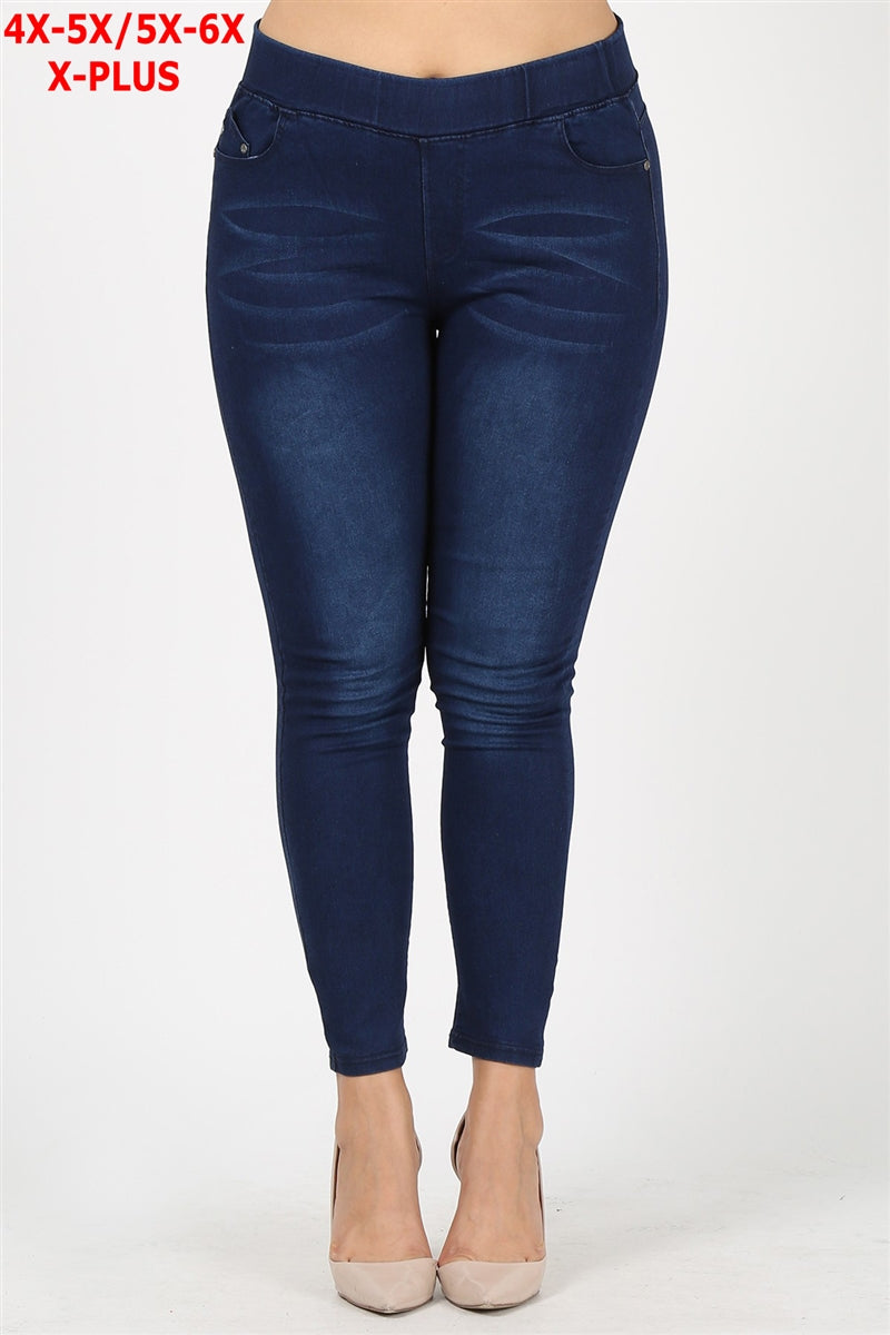 Extended plus size 4X-5X Distressed Denim Jeggings - Shop Cancelled Goods