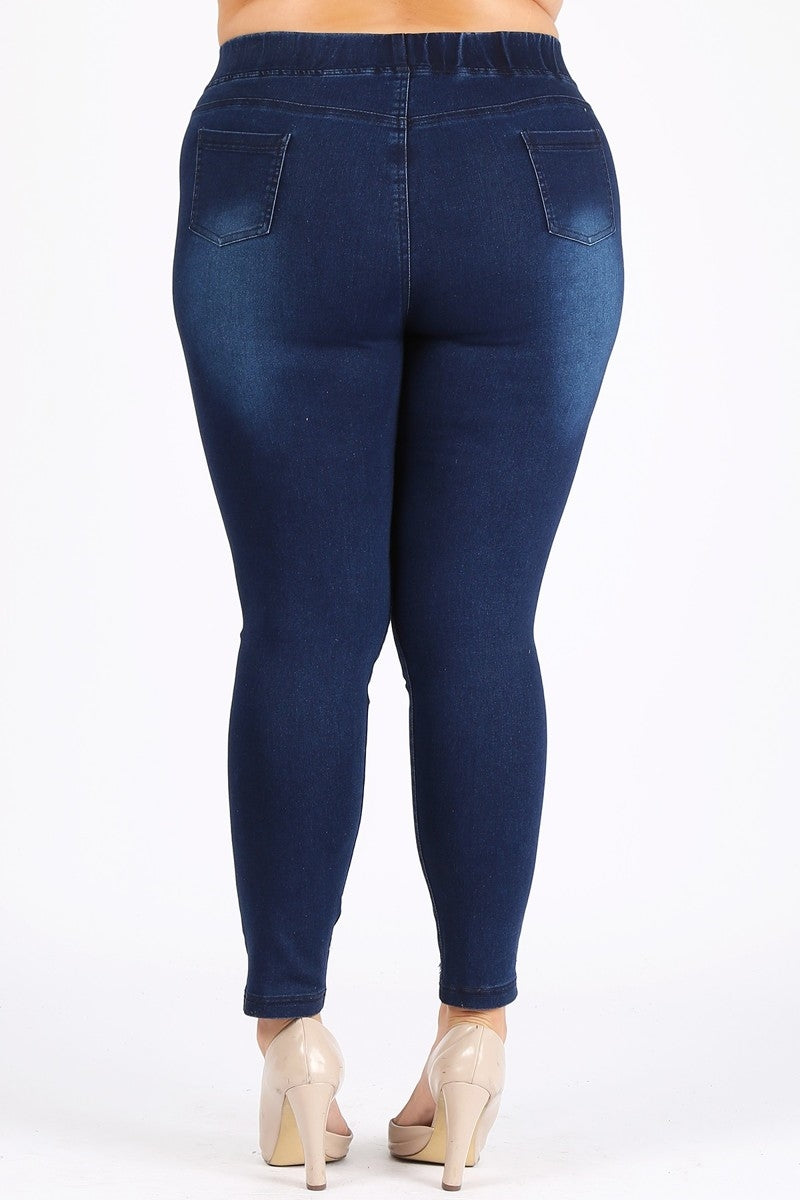 Extended plus size 4X-5X Distressed denim Jeggings - Shop Cancelled Goods