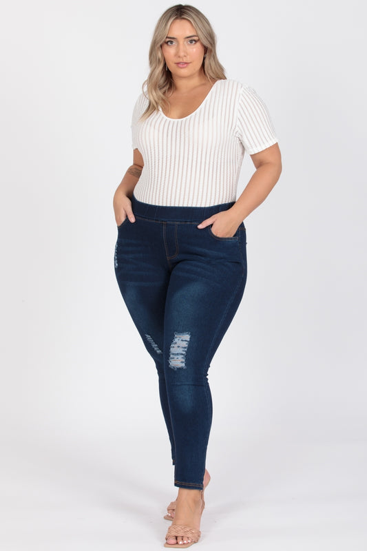 Plus Size Mid-rise Denim Jeggings pants TYEP-030-SAMPLE - Shop Cancelled Goods