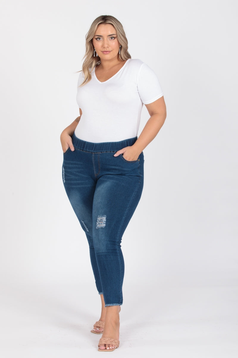 Plus Size Mid-rise Denim Jeggings pants TYEP-037-SAMPLE - Shop Cancelled Goods