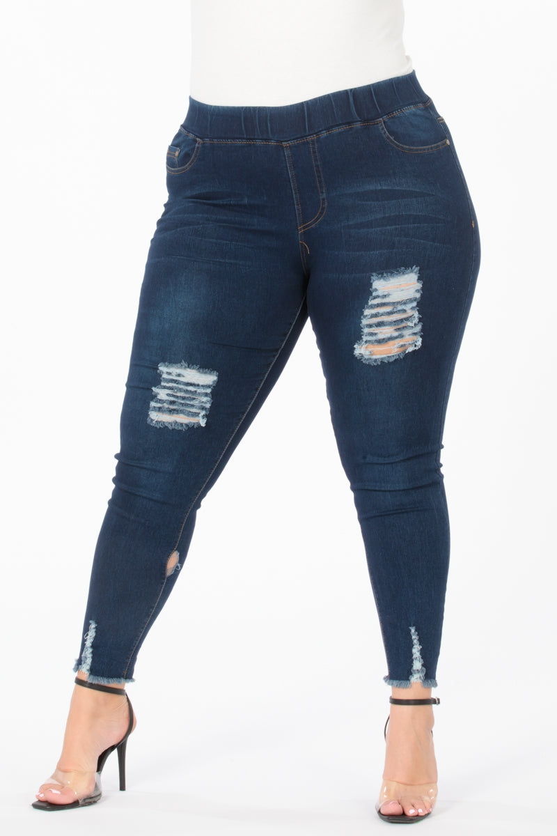 Plus Size Mid-rise Denim Jeggings pants TYEP-7203-SAMPLE - Shop Cancelled Goods