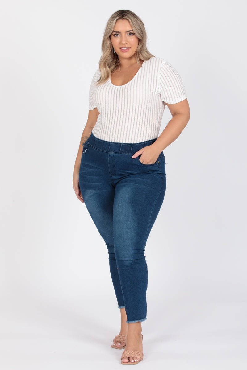 Plus Size Mid-rise Denim Jeggings pants - Shop Cancelled Goods