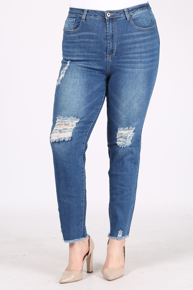 Plus Size Mid-rise distressed denim jeans - Shop Cancelled Goods