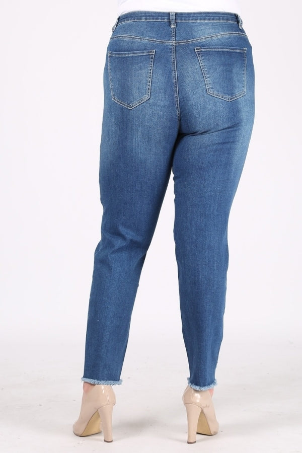 Plus Size Mid-rise distressed denim jeans - Shop Cancelled Goods