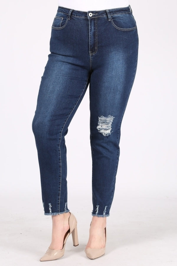 Plus Size Mid-rise distressed denim jeans - Shop Cancelled Goods