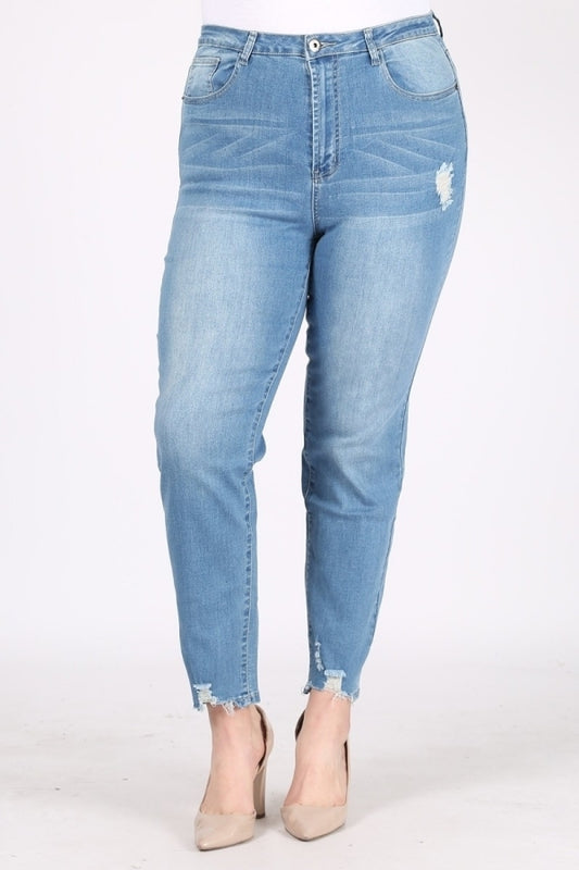 Plus Size Mid-rise distressed denim jeans - Shop Cancelled Goods