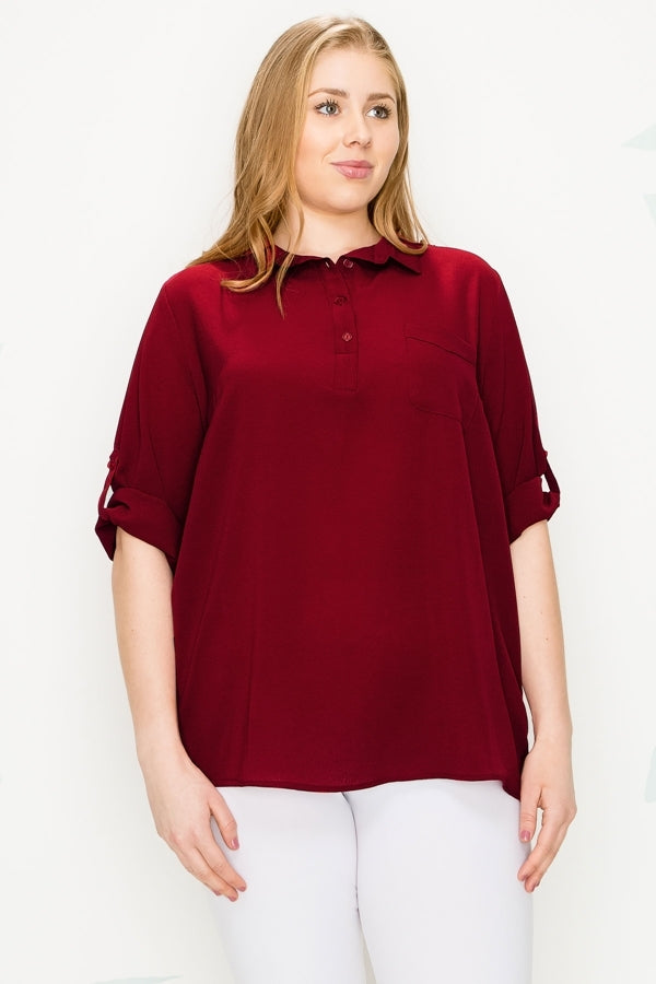 Plus size Koshibo Polo top WT808X-SAMPLE - Shop Cancelled Goods